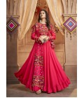 Rani Pink Viscose Rayon Embroidery Navratri Lehenga Choli Rani Pink Viscose Rayon Embroidery Navratri Lehenga Choli