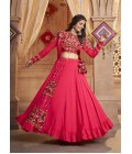 Rani Pink Viscose Rayon Embroidery Navratri Lehenga Choli Rani Pink Viscose Rayon Embroidery Navratri Lehenga Choli