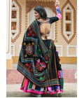 Black Viscose Rayon Printed Navratri Chaniya Choli Black Viscose Rayon Printed Navratri Chaniya Choli