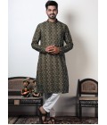 Round Neck Bandhani Print Cotton Mens Kurta For Navratri 2024 In Brown Round Neck Bandhani Print Cotton Mens Kurta For Navratri 2024 In Brown