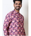 Purple & Peach Cotton Viscose Knee Length Kurta For Navratri 2024 Purple & Peach Cotton Viscose Knee Length Kurta For Navratri 2024