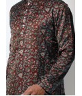 Maroon Cotton Floral Mens Kurta For Navratri 2024 Maroon Cotton Floral Mens Kurta For Navratri 2024
