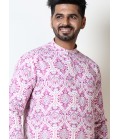 Round Neck Violet Cotton Viscose Kurta For Navratri Dandiya