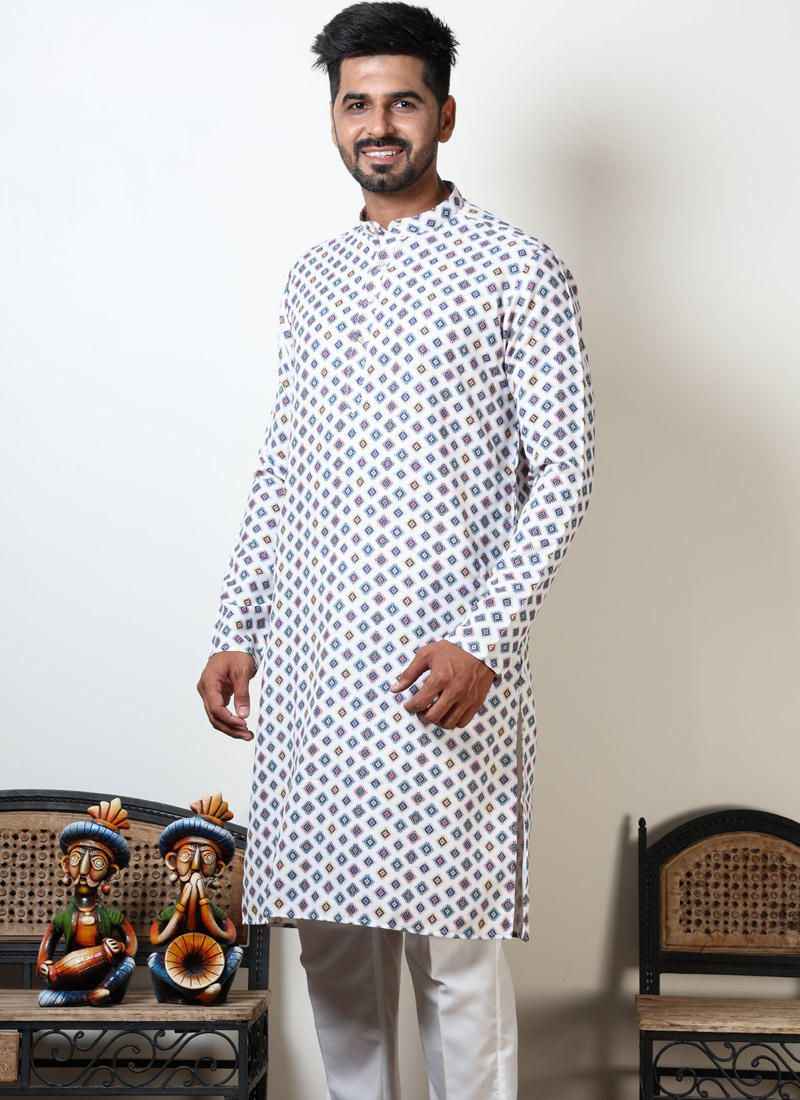 Multicolor Round Neck Designer Kurta For Navratri 2024