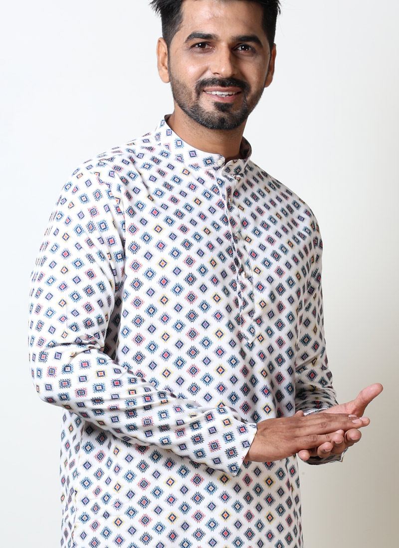Multicolor Round Neck Designer Kurta For Navratri 2024