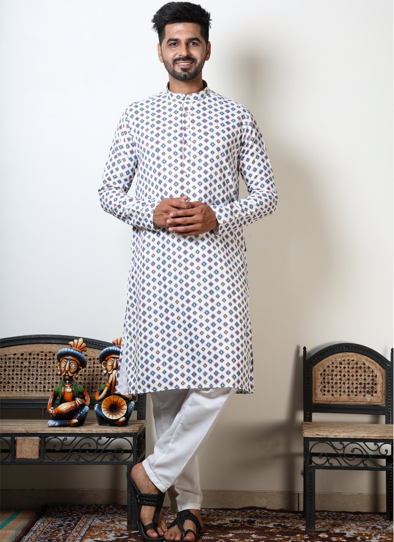 Multicolor Round Neck Designer Kurta For Navratri 2024