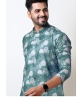 Slate Grey Vantara Print Gujarati Garba Kurta For Mens Slate Grey Vantara Print Gujarati Garba Kurta For Mens