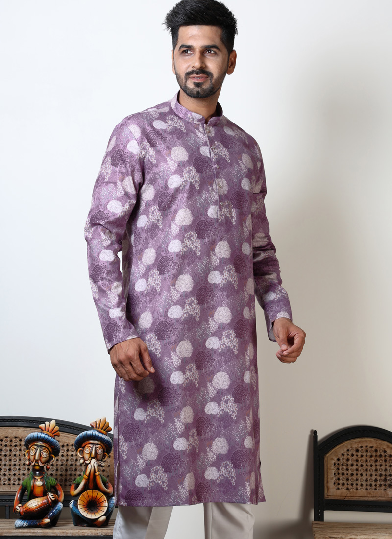 Onion Pink Vantara Print Navratri Wear Kurta