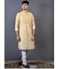 Yellow Lakhnavi Party Wear Kafni Pajama Yellow Lakhnavi Party Wear Kafni Pajama