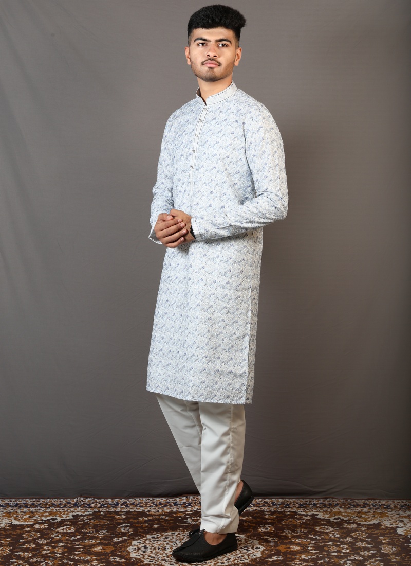 Multicolor Lakhnavi Party Wear Kafni Pajama Multicolor Lakhnavi Party Wear Kafni Pajama