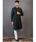 Dark Green Lakhnavi Festival Wear Kafni Pajama Dark Green Lakhnavi Festival Wear Kafni Pajama